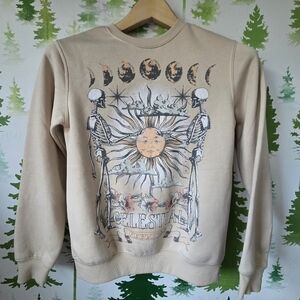 Juniors Celestial Womens Crew Neck Long Sleeve Sweatshirt